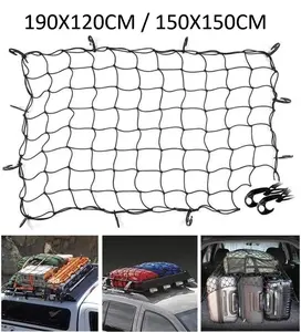 Cargo Net Tali Atap Jaring Bagasi Pengikat Barang Rak Bagasi Atas Atap Mobil Pickup Net Car Roof Bag Cargo Pack Jaring Hook Bak Net Cargo Bagasi Storage Roof Rack Mudik Mobil 120 x 90 CM 120x90CM 150x150cm 150 x 150 cm 1.5 Meter Besar Universal 12 Kait