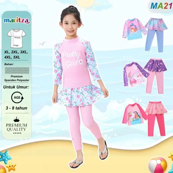 MA21 Baju Renang Anak Muslim/ Baju Renang Anak Perempuan 0