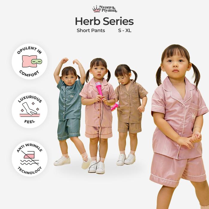 Gambar Nyonya Piyama Poly Bamboo Set Piyama Celana Pendek Anak - Polos Herb dari NyonyaPiyama Kota Administrasi Jakarta Barat Tokopedia