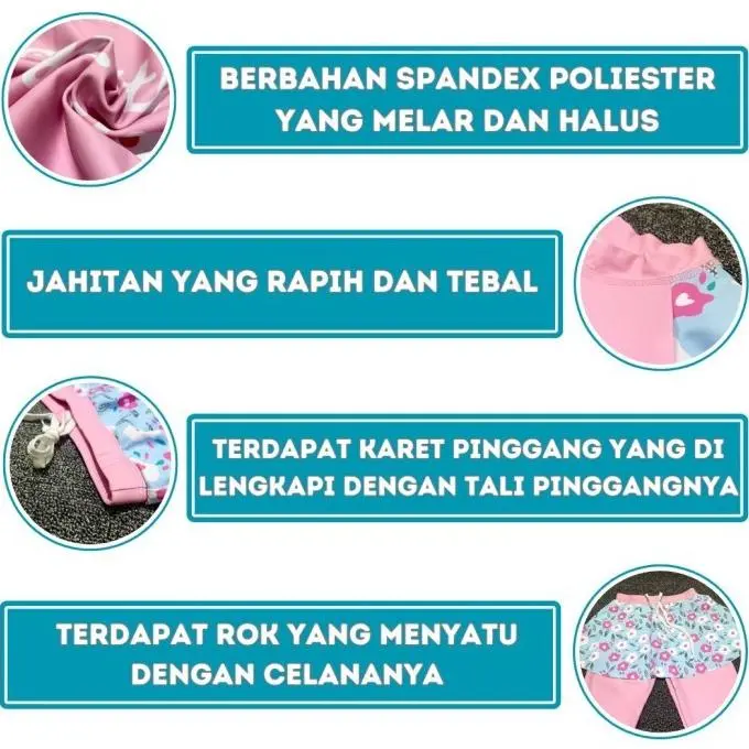 MA21 Baju Renang Anak Muslim/ Baju Renang Anak Perempuan 2