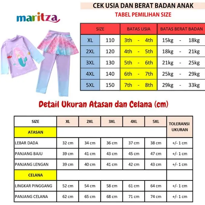 MA21 Baju Renang Anak Muslim/ Baju Renang Anak Perempuan 1