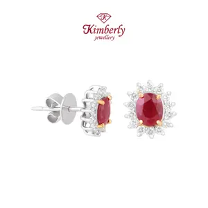 Anting Berlian Batu Ruby KER809542 - Kimberly Jewellery
