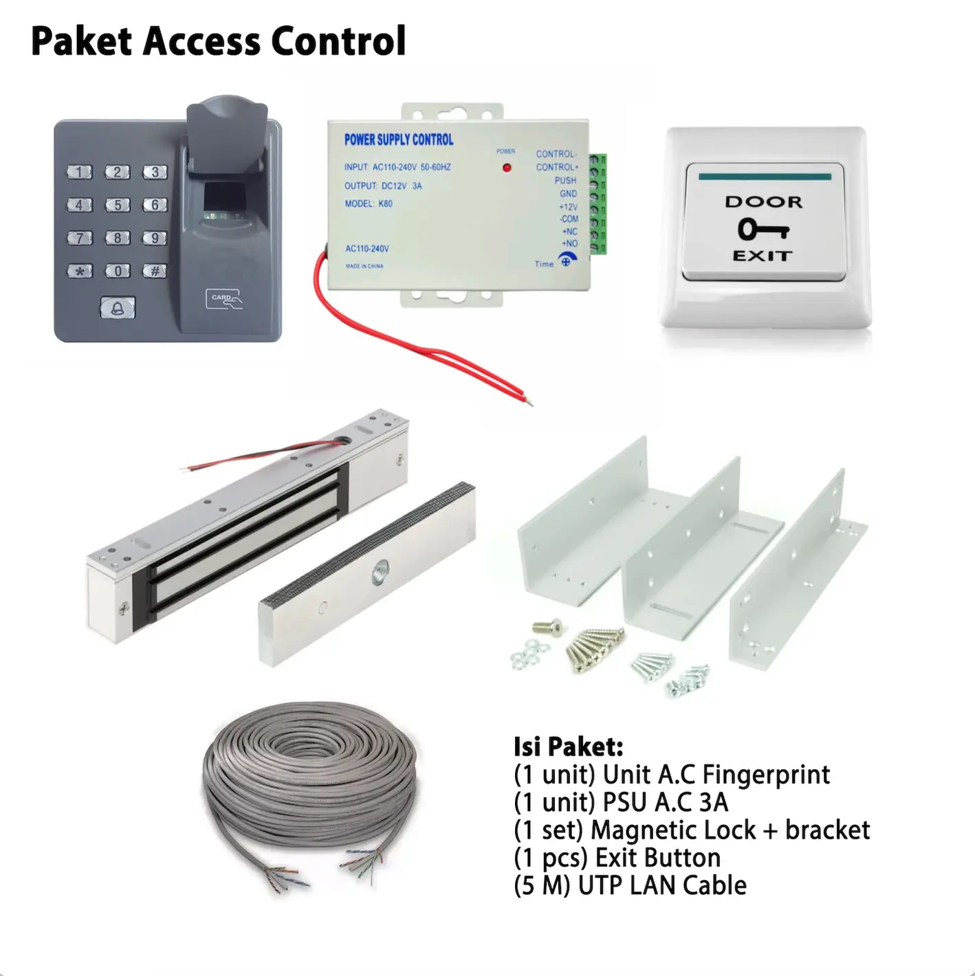 Access Control RFID PIN Fingerprint Door Magnet EM Lock Smart Akses Door Lock Murah