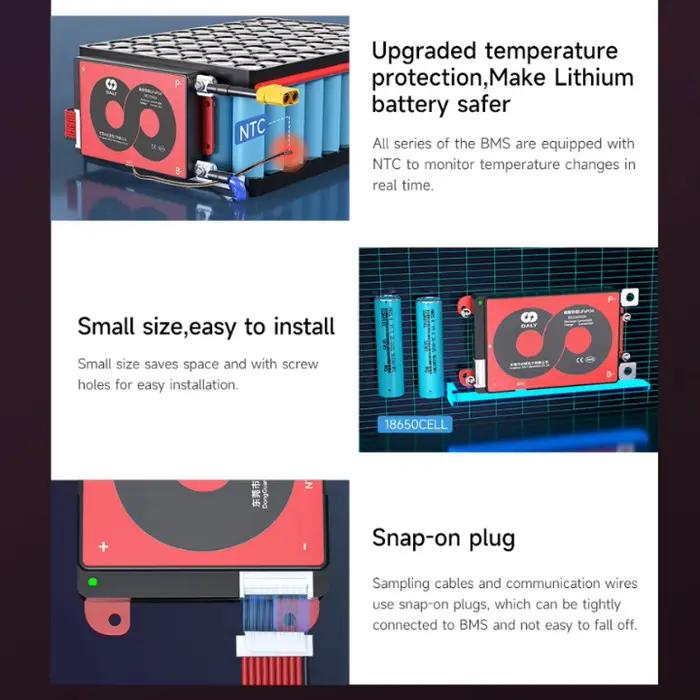 Daly BMS 40A 3S-16S 12V 24V 36V 48V 60V Li-ion/LiFePO4 | Proteksi Cerdas, Anti Air, dan Efisiensi Tinggi 3