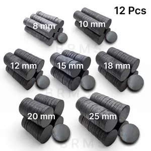 Magnet Mentah Bulat Ferrite Hitam / Magnet untuk Tempelan Kulkas DIY