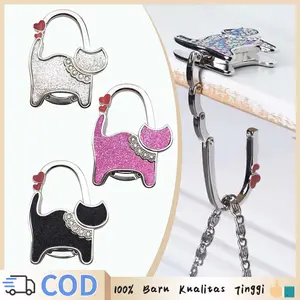 Hanger Bag Storage Holder Gantungan Tas Cat Holder Bag Travel Portabel Table Hook Hang Metal Handbag