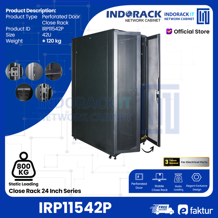 Gambar IRP11542P INDORACK COOSE RACK 24INCH DEPTH 1150MM 42U SWING PERFORATED dari INDORACK IT Networck Cabinet Kota Administrasi Jakarta Utara Tokopedia