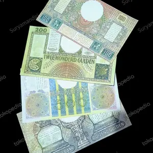 SET UANG KUNO DE JAVASCHE BANK (1933~37) SERI WAYANG ORANG REPLIKA