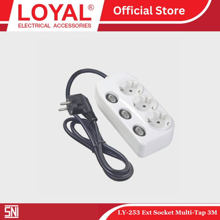 Gambar Loyal Stop Kontak Saklar Ganda Stop Kontak 3 Lubang 3 Meter Colokan LY 253(3M) dari Loyal Electrical Official Kota Administrasi Jakarta Barat Tokopedia