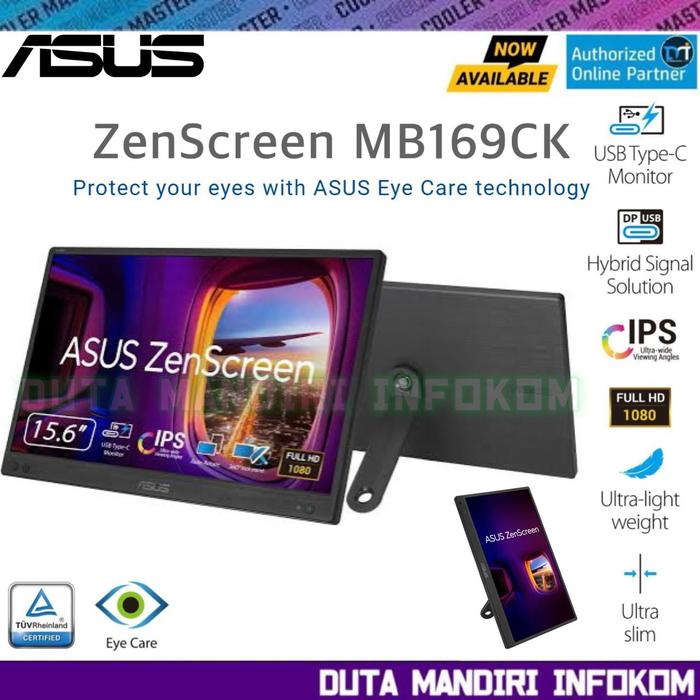 Gambar ASUS ZenScreen MB169CK 16" Inch - FHD IPS Dual USB Type C Mini HDMI Flicker Free Blue Light Filter Anti-glare surface Eye Care Portable Monitor dari Duta Mandiri Infokom Kota Administrasi Jakarta Pusat Tokopedia