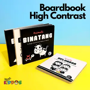 SK BOARDBOOK HIGH CONTRAST - Buku Bayi Anak Board Book Mini Mainan Edukasi Binatang Buah Sayur Pengenalan Hitam Putih