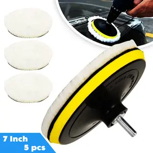 Set Busa Poles 5pcs 7 Inch Wol Waxing Polishing Wheel