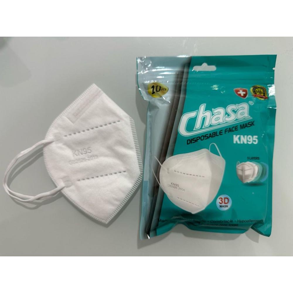 MASKER KN95 EARLOOP CHASA isi 10pcs EDISI WARNA - KN CH PUTIH(10)