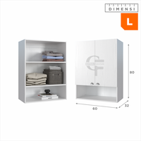 Gambar SHUMO Lemari Baju Pakaian Gantung Serba Guna Minimalis | Rak Kabinet Dinding - L+XL, DIRAKIT dari Citra furniture Kota Administrasi Jakarta Pusat 4 Tokopedia