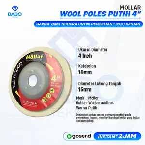 Mata Gerinda Poles Mollar 4 Inch untuk Body Motor Mobil dan Stainless