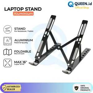 QUEEN Stand Holder Laptop Notebook Tablet 10-16" Inch Universal Foldable Adjustable Aluminium