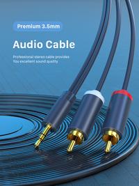 Gambar Kabel Jack RCA Audio to 3.5mm Aux Stereo Braided - CF13, 1M dari XLink Surabaya Kota Surabaya 4 Tokopedia