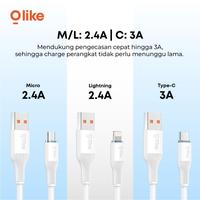 Gambar Olike D205 Kabel Data Charger USB 2.4AFast Charging QC 3.0 D205M D205C D205L - C to Lightning dari Starcomp Solo Kota Surakarta 2 Tokopedia