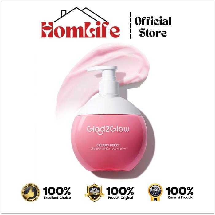 cara pakai l glutathione moist whitening lotion spf 70 Promo [NEW] Glad2Glow Creamy Berry Overnight Bright Hand Body Serum 300ml - Body di Homlife Store Ishigaki L Glutathione Skin