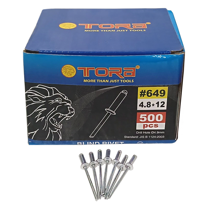 Gambar TORA Paku Rivet Warna Silver Box 649 4.8 x 12 mm dari Tora Official Shop Kab. Bandung Tokopedia