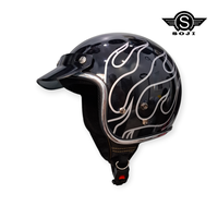 Gambar SOJI Helm Retro Motif Justin List Chrome Pet Japan - White Helm Only, XL (61-62cm) dari SOJI Helmet Official Store Kab. Tangerang 2 Tokopedia