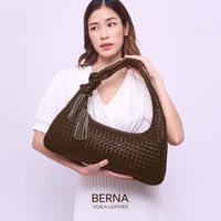 Gambar VOILA BERNA | BERNA Tas Pundak Wanita Kulit Asli Anyam Genuine Leather Shoulder Bag Premium - Maroon dari Voila Leather Kota Administrasi Jakarta Pusat 4 Tokopedia