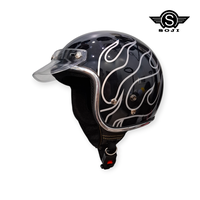 Gambar SOJI Helm Retro Motif Justin List Chrome Pet Japan - White Helm Only, XL (61-62cm) dari SOJI Helmet Official Store Kab. Tangerang 1 Tokopedia