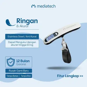 Mediatech Electronic Luggage Scale LS - 220 / Timbangan Koper Staainless Steel For Travrl
