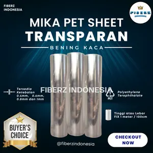 FIBERZ - New! - Fiber PET MIKA Plastik Penutup Pagar POLOS BENING TRANSPARAN KACA Meteran