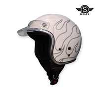 Gambar SOJI Helm Retro Motif Justin List Chrome Pet Japan - White Helm Only, XL (61-62cm) dari SOJI Helmet Official Store Kab. Tangerang 3 Tokopedia