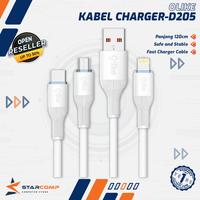 Gambar Olike D205 Kabel Data Charger USB 2.4AFast Charging QC 3.0 D205M D205C D205L - C to Lightning dari Starcomp Solo Kota Surakarta 1 Tokopedia