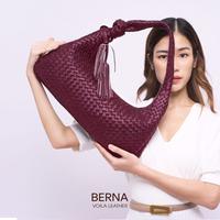 Gambar VOILA BERNA | BERNA Tas Pundak Wanita Kulit Asli Anyam Genuine Leather Shoulder Bag Premium - Maroon dari Voila Leather Kota Administrasi Jakarta Pusat 2 Tokopedia