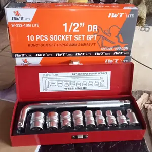 IWT Lite kunci sok set 10 pcs 1/2" segi 6PT 8-24 socket set lite