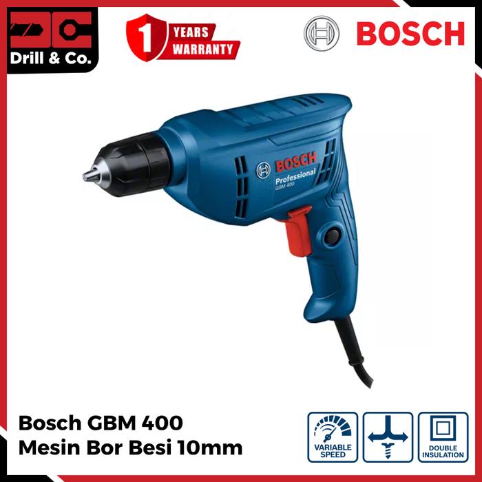 Gambar Bosch Bor Besi 10mm GBM 400 dari Drill&Co Kota Administrasi Jakarta Barat Tokopedia