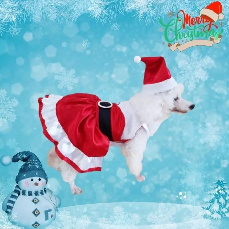 Baju Natal Kucing Anjing Christmas Dress Natal Hewan Kostum Natal Lucu Murah