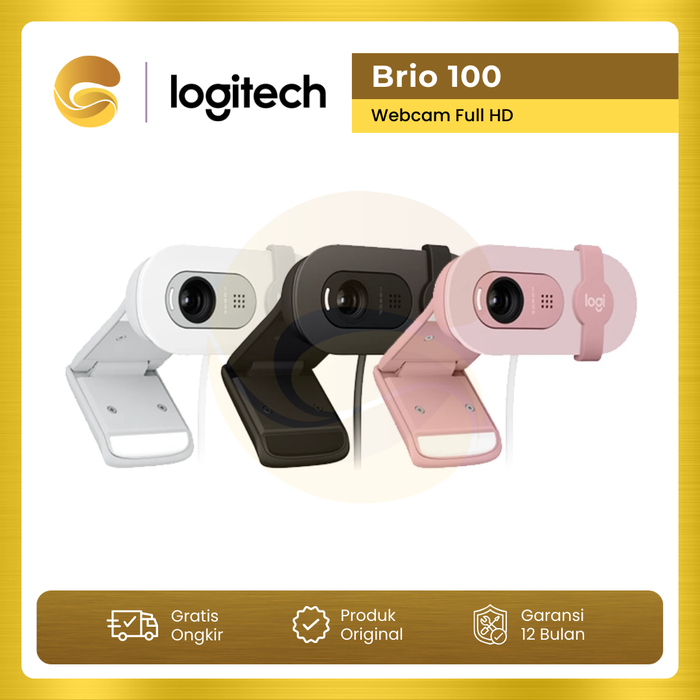 Gambar LOGITECH Webcam Brio 100 Webcam Full HD Shutter Privacy & Built-in Microphone - Graphite dari ATI OFFICIAL STORE Kota Surabaya Tokopedia