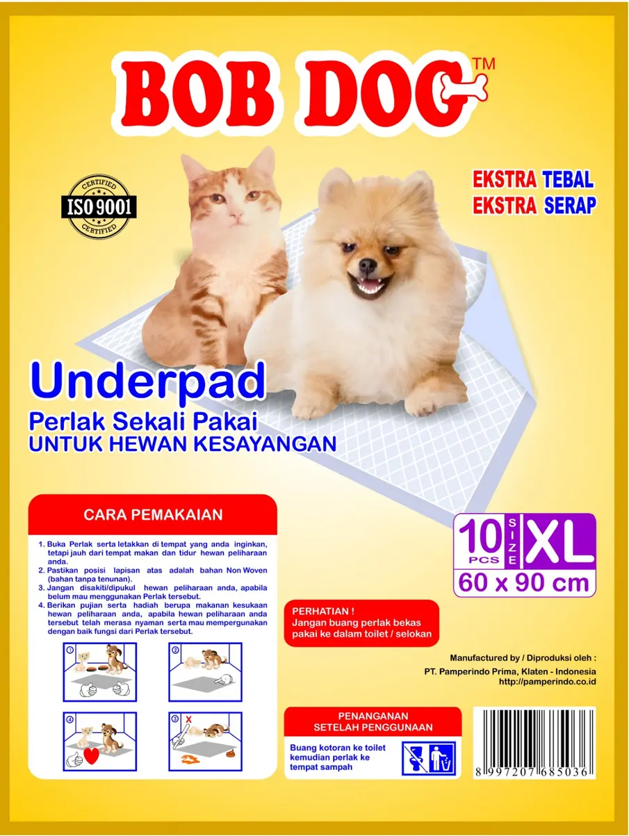 UNDERPAD BOB DOG CAT HEWAN ISI 10PCS ANTI BOCOR ALAS KANDANG PERLAK TOILET