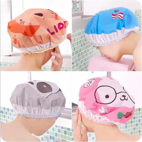 Showercap karakter shower cap motif lucu waterproof penutup kepala