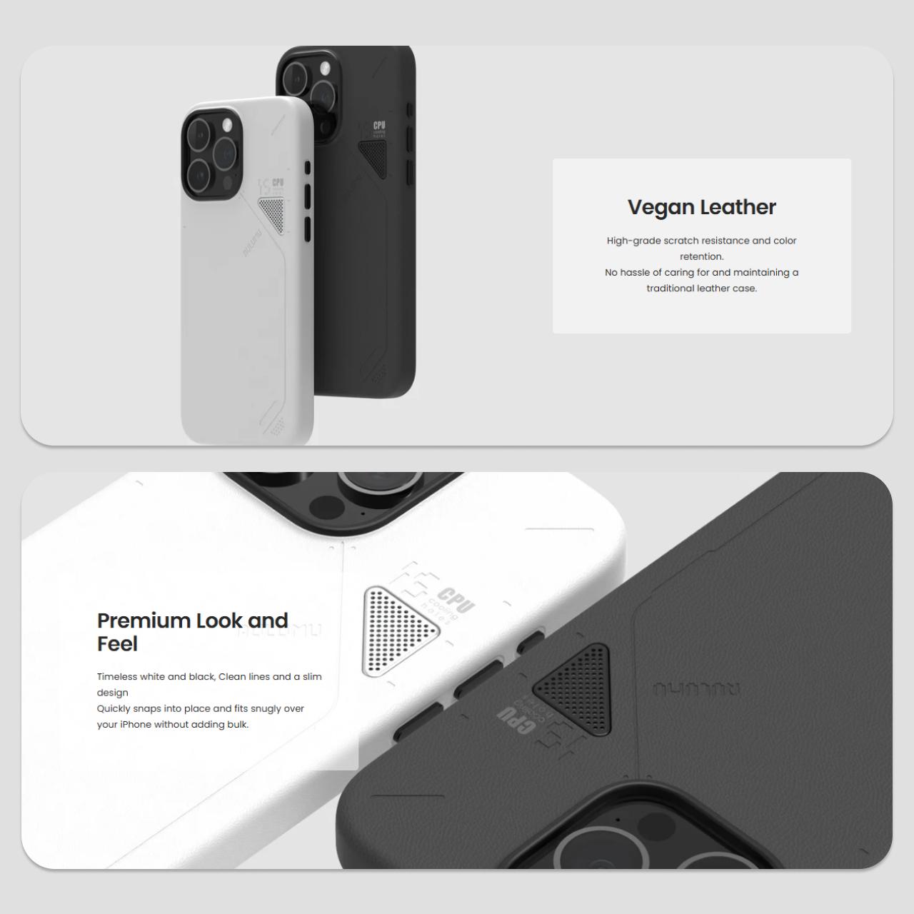 Aulumu iPhone 15 Pro Max Case Vegan Leather - Black UA-A15-PM-BK-PU