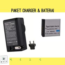 DSTE Batteria KLIC-7001 + Caricatore USB | 1400mAh | Per Kodak M1063 M320 M340 Ecc.