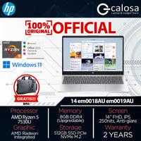 Gambar Laptop HP 14  Ryzen 5-7530U RAM 8GB SSD 512GB 14″ FHD Windows 11 Home+OHS 2021 em0530AU em0531AU em0018AU em0019AU - Silver dari Calosastore Kota Malang 2 Tokopedia