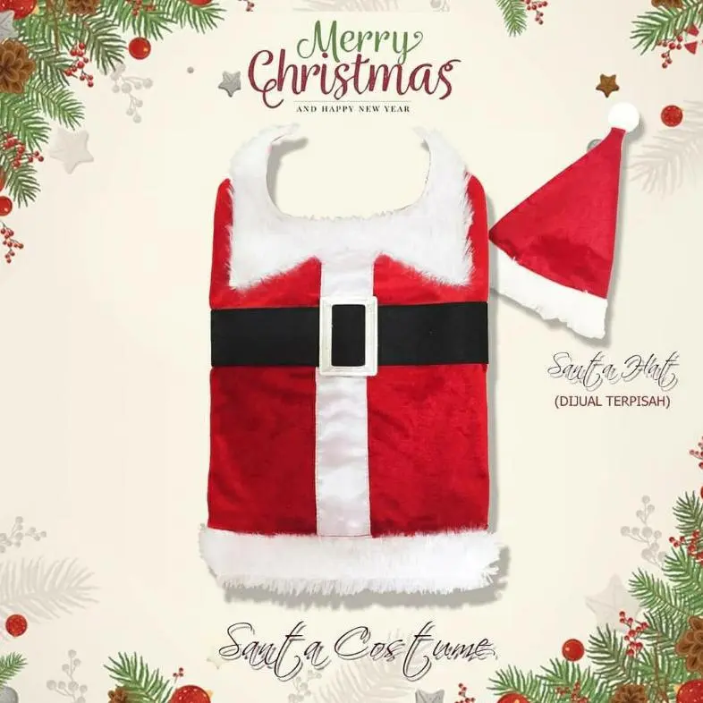 Jual baju anjing/kucing Tipe Kostum Santa Boy