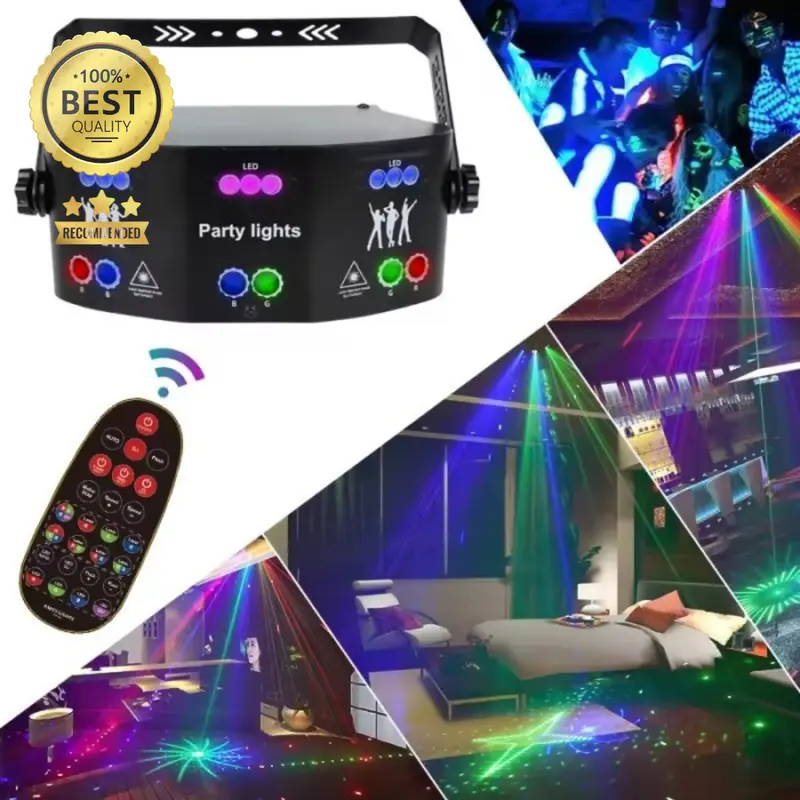 Lampu Laser Proyektor Disco Lighting Panggung Disko RGB Party Light 0
