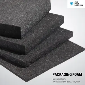 Busa Royal Foam Hitam Super Lembaran / Busa Packing Paking Hitam High Density Packaging Foam Ukuran 25x25cm