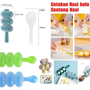 Cetakan Nasi Bento Bulat Bola + Centong Nasi Cetakan Bento Rice Ball Shaker Mold