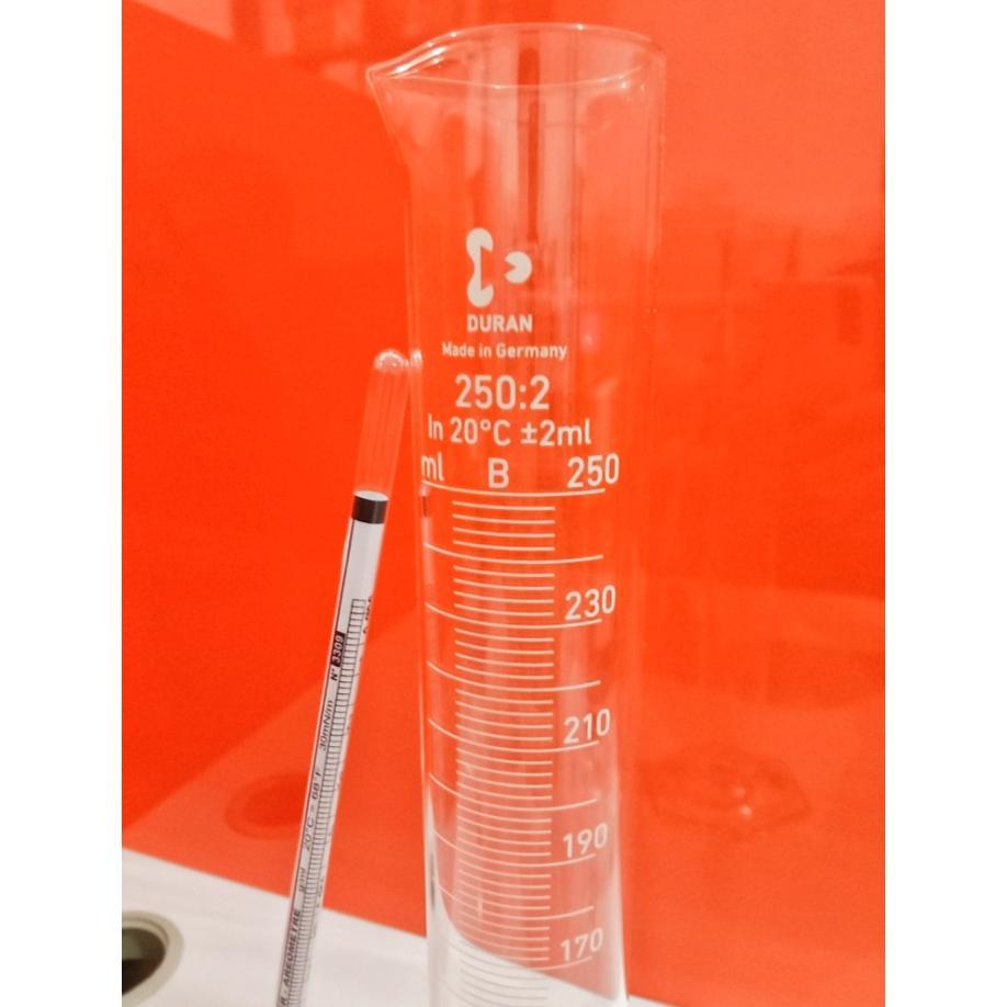 READY STOCK SET HYDROMETER MINYAK ATSIRI CENGKEH LENGKAP DG GELAS UKUR KACA 250 ML