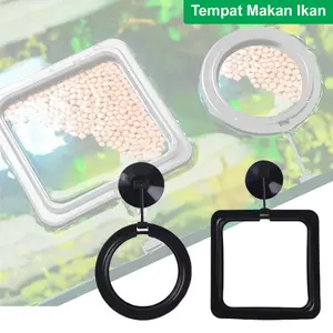 Tempat Makan Pelet Ikan Aquarium Suction Cup Tempel Fish Feeding Ring Floating Food