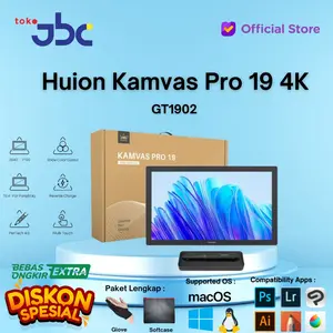 HUION KAMVAS Pro 19 4K Drawing Tablet with Touch Screen, 96% Adobe RGB Grey Pen gen 4.0 Monitor