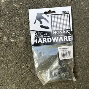 MOSAIC skateboard hardwares. Baut Mur Skateboard Ukuran 1". Sekrup Skateboard. Skateboard Hardware Bolts Nuts.