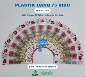 Plastik Uang 75K Koleksi Edisi Khusus 75 Tahun Kemerdekaan.